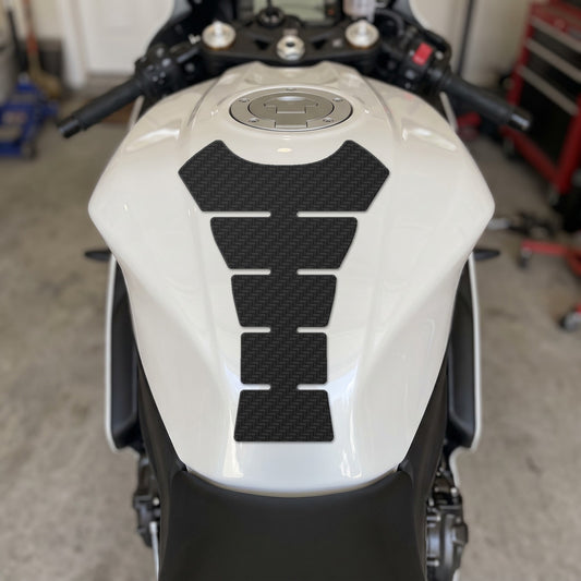 Tankpad Motorrad Tankschutz Stufen 145x220 mm Carbon Optik + Rakel Set