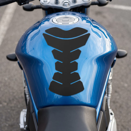 Tankpad Motorrad Tankschutz Fischgräte 140x215 mm Schwarz Matt + Rakel Set