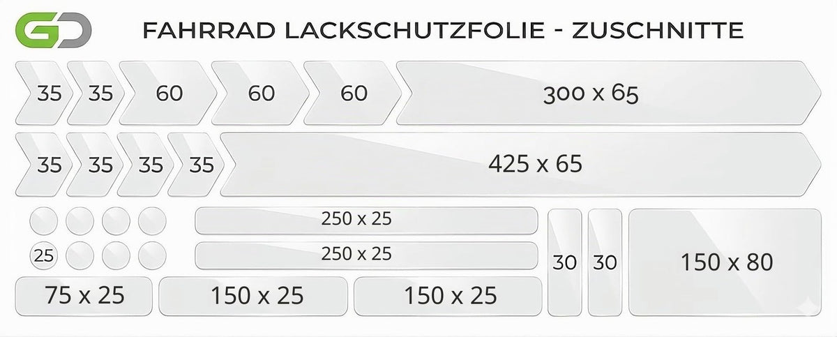Fahrradrahmen Schutzfolie Set Transparent Matt für MTB, E-Bike & Rennrad