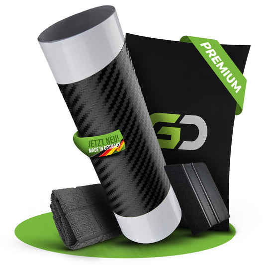 Ladekantenschutz VW T7 Multivan ab 2021 Carbon – Set mit Lackschutzfolie, Rakel und Mikrofasertuch