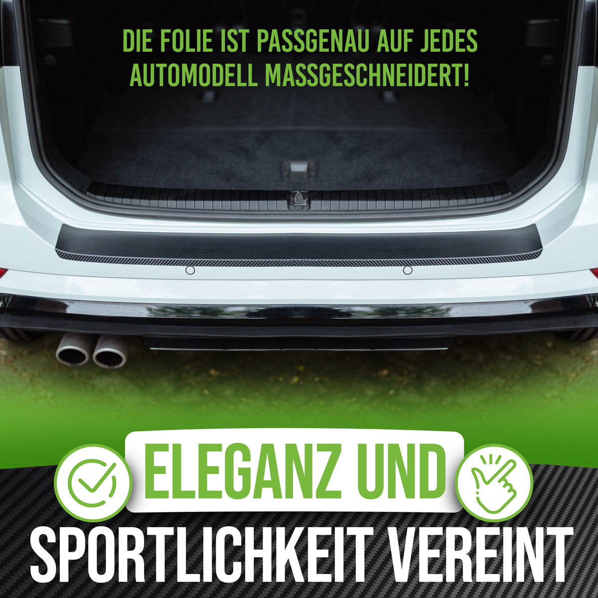 Ladekantenschutz VW Golf 6 2008–2014 VI Carbon – passgenau auf der Ladekante eines Kombis