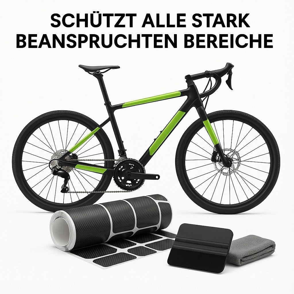 Fahrradrahmen Schutzfolie Set Carbon Folie für MTB, E-Bike & Rennrad Kratzschutz