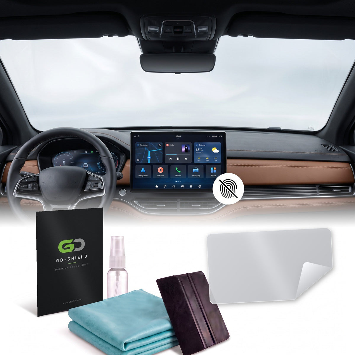 Displayschutzfolie Matt für BYD Tang EV ab 2022 15,6 Zoll Navi Anti-Fingerprint