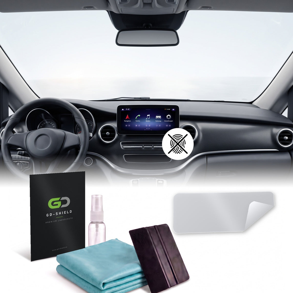 Displayschutzfolie Matt für Mercedes V-Klasse W447 2019-2023 10,25 Zoll Navi