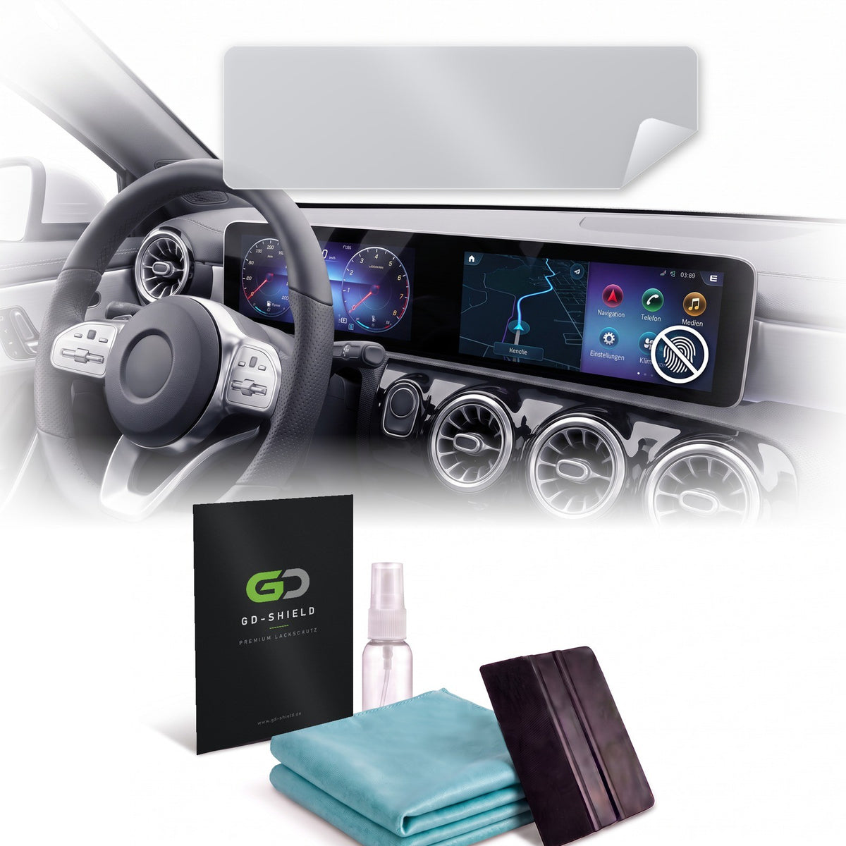 Displayschutzfolie Matt für Mercedes A-Klasse W177 ab 2018 Widescreen 10,25 Zoll