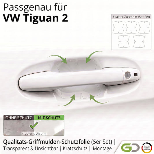 Türgriff Schutzfolie Set passgenau für VW Tiguan 2 2016 - 2024 Griffmulden