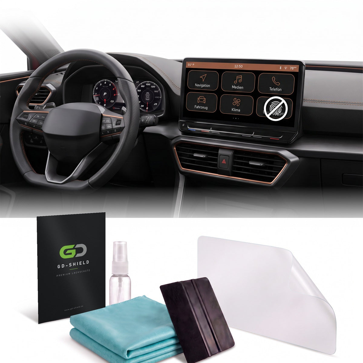 Displayschutzfolie Matt für Cupra Formentor 2020-2024 12 Zoll Navi Entspiegelt