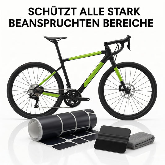 Fahrradrahmen Schutzfolie Set Schwarz Matt für MTB, E-Bike & Rennrad Kratzschutz