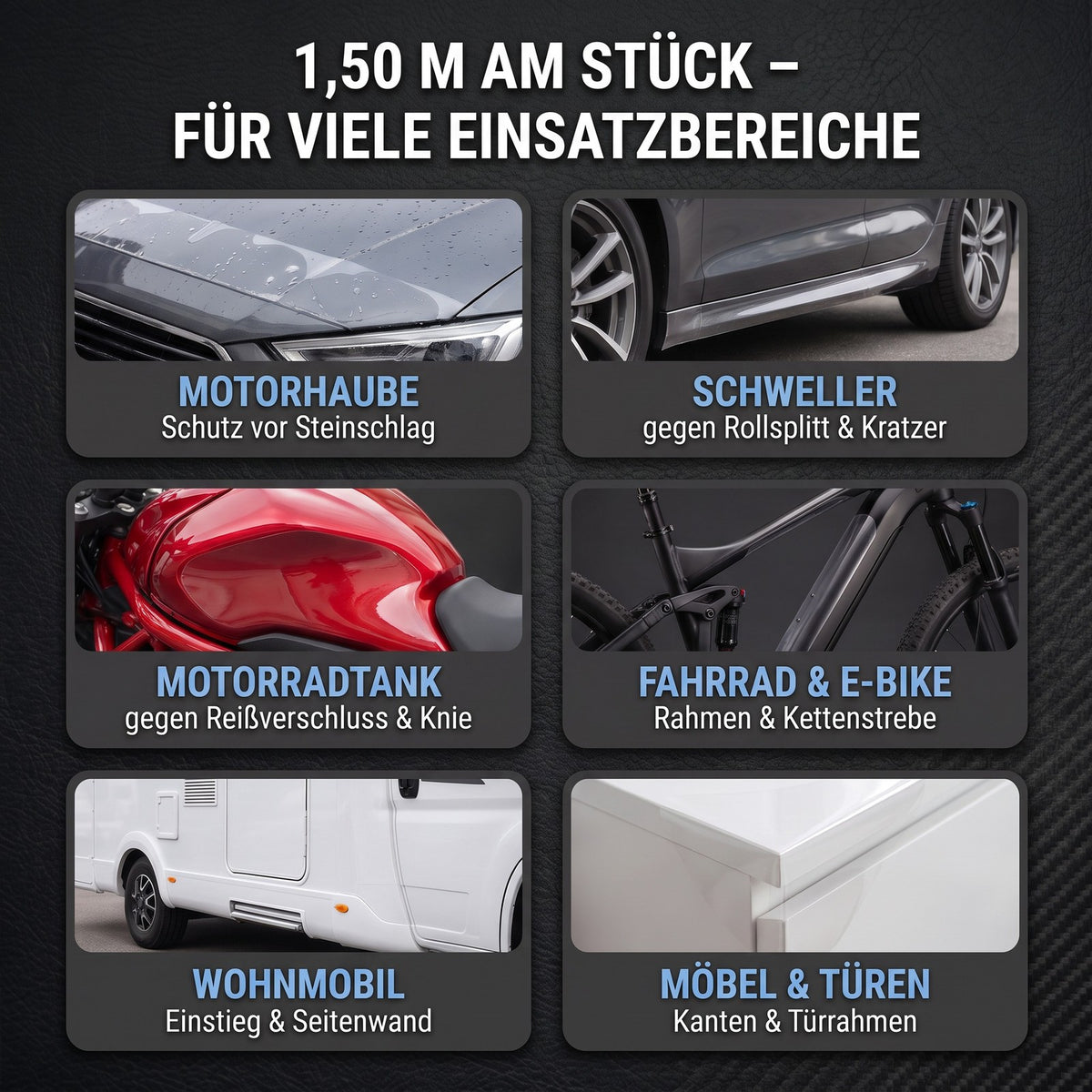 GD-Shield Lackschutzfolie 20cm x 1,50m Rolle Transparent TPU Selbstheilend Set