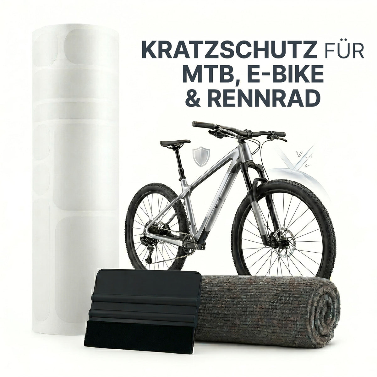 Fahrradrahmen Schutzfolie Set Transparent für MTB, E-Bike & Rennrad Kratzschutz