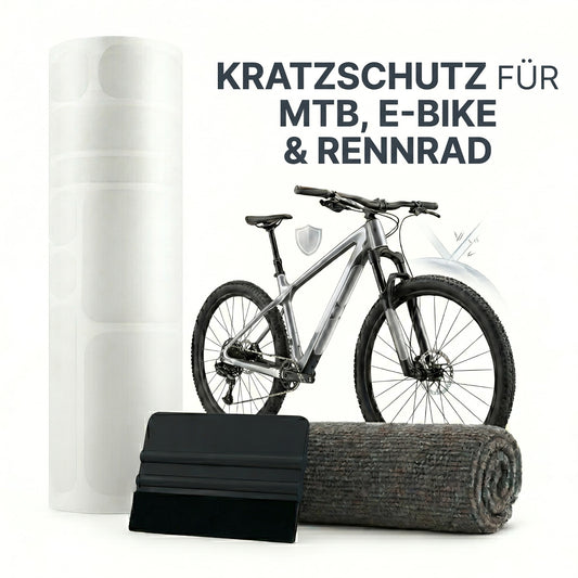 Fahrradrahmen Schutzfolie Set Transparent für MTB, E-Bike & Rennrad Kratzschutz
