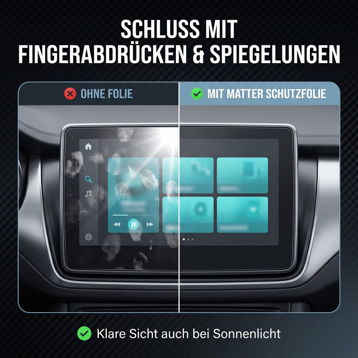 Displayschutzfolie Matt für Porsche 911 992 2019-2024 10,9 Zoll PCM Navi