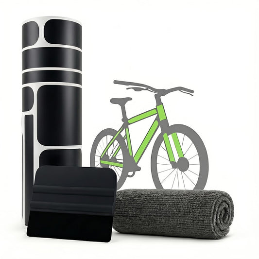 Fahrradrahmen Schutzfolie Set Schwarz Matt für MTB, E-Bike & Rennrad Kratzschutz