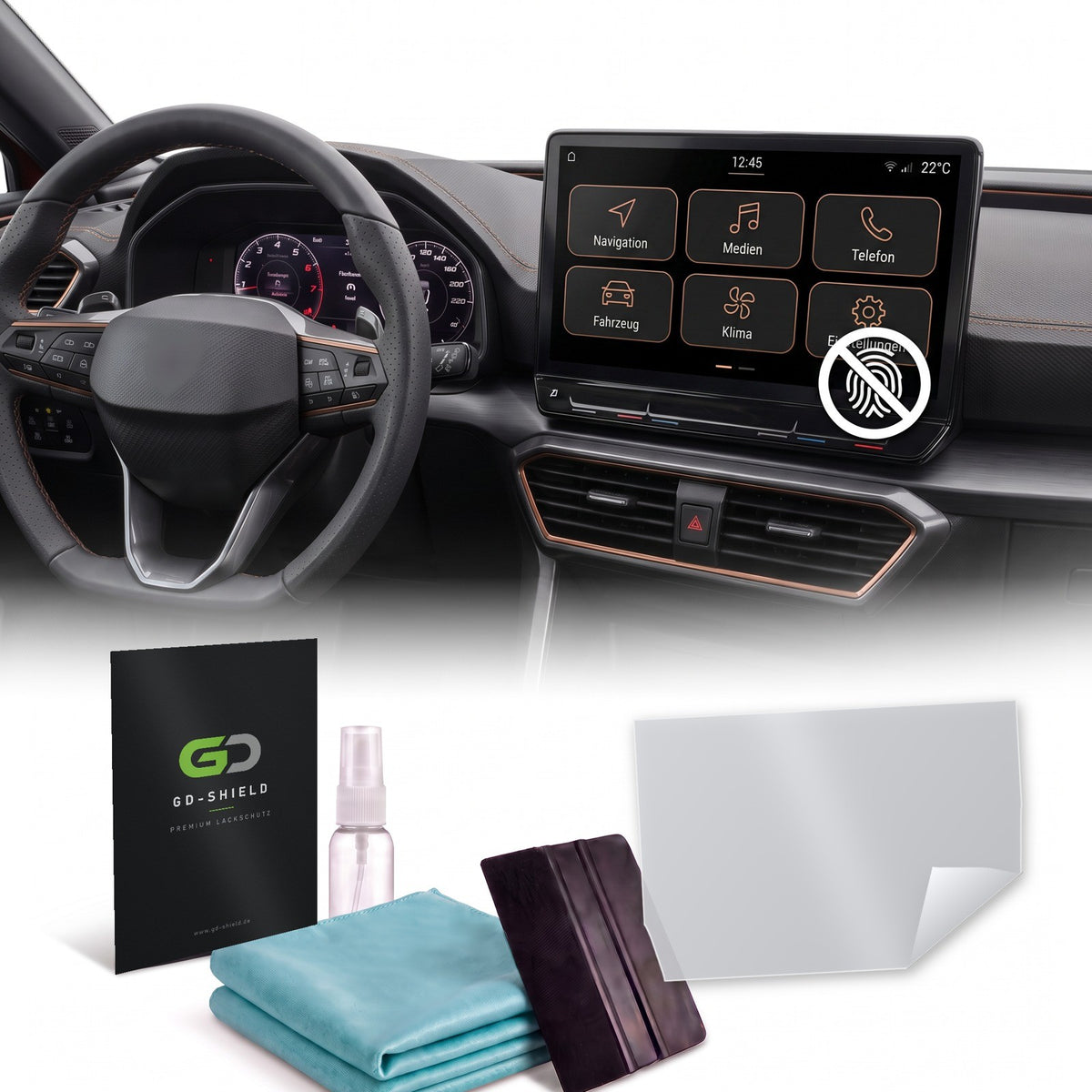 Displayschutzfolie Matt für Cupra Leon KL 2020-2024 kleines Navi Display 8,25
