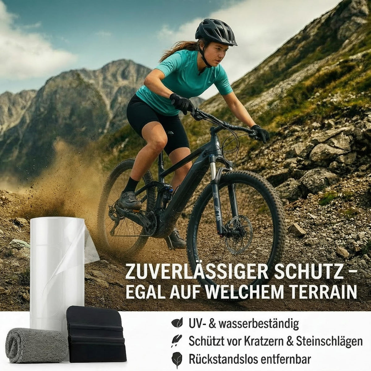 Fahrradrahmen Schutzfolie Set Transparent Matt für MTB, E-Bike & Rennrad