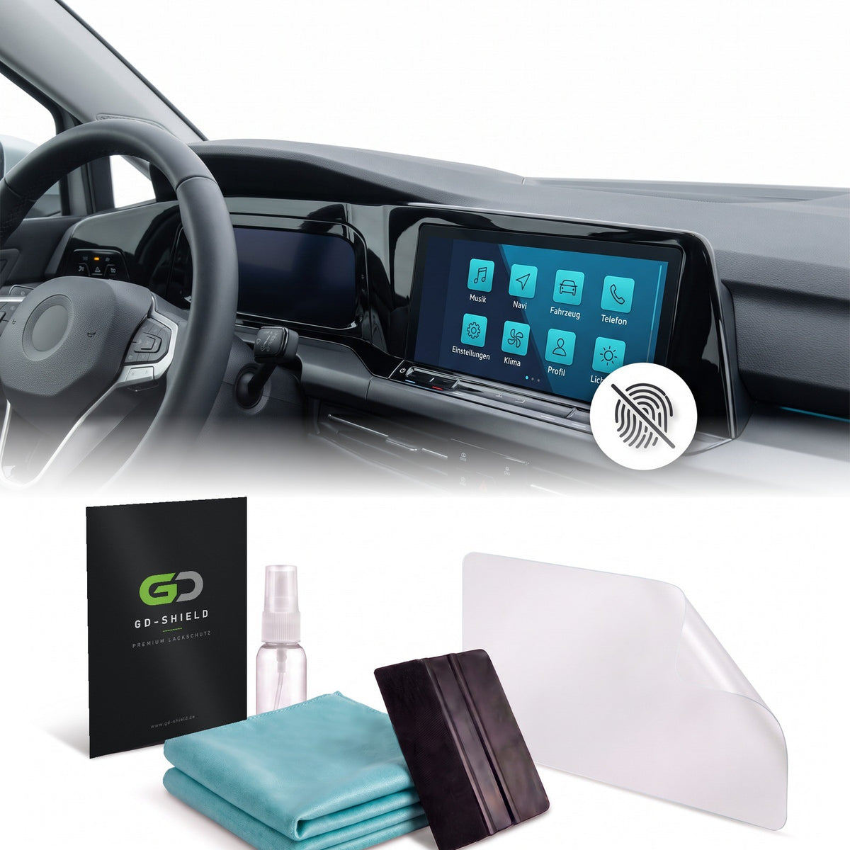 Displayschutzfolie Matt für VW Golf 8 2020-2024 10 Zoll Navi Anti-Fingerprint