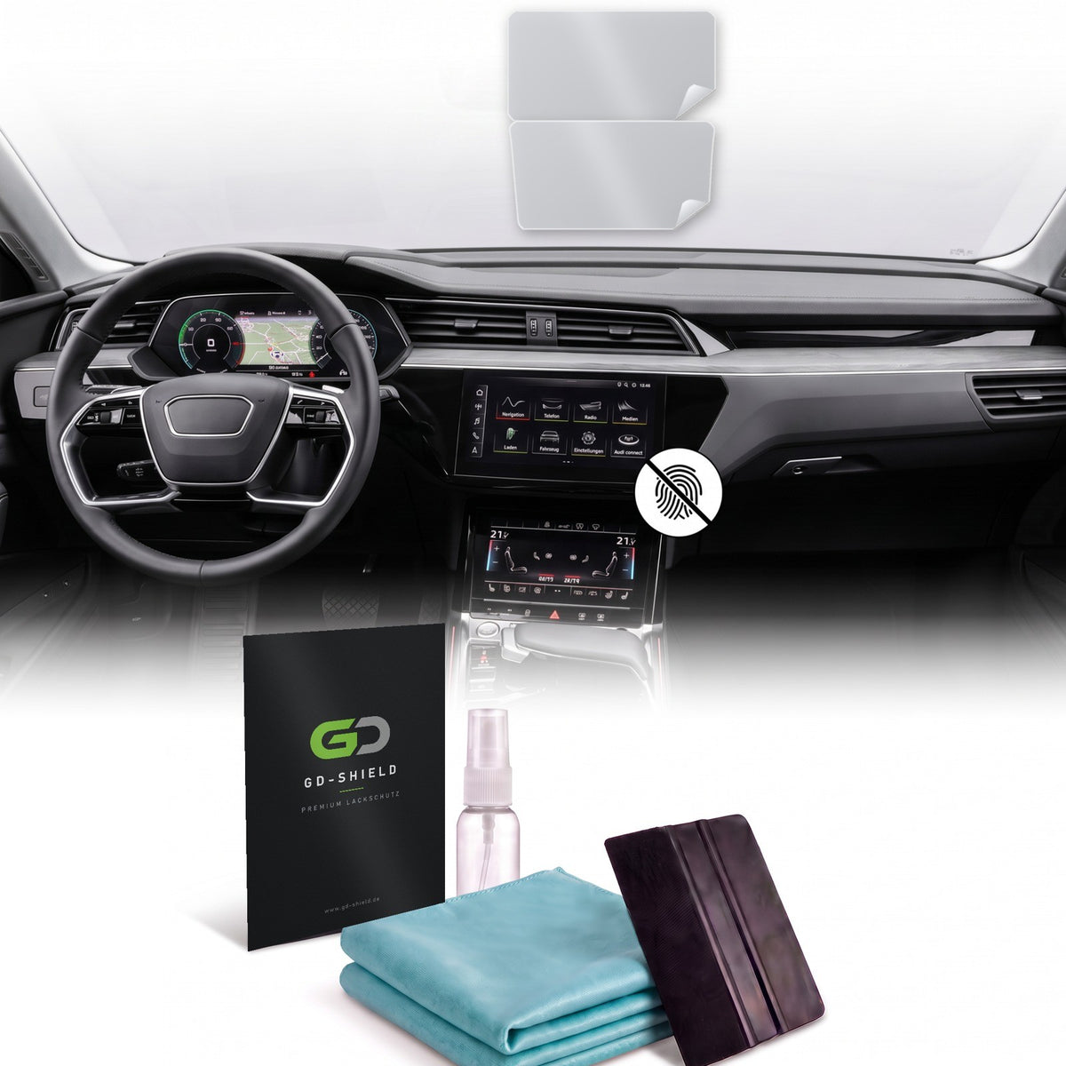 Displayschutzfolie Matt für Audi e-tron Q8 e-tron 2019-2025 MMI + Klima 2-teilig
