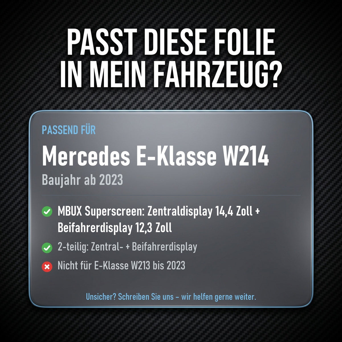 Displayschutzfolie Matt für Mercedes E-Klasse W214 ab 2023 Superscreen 2-teilig