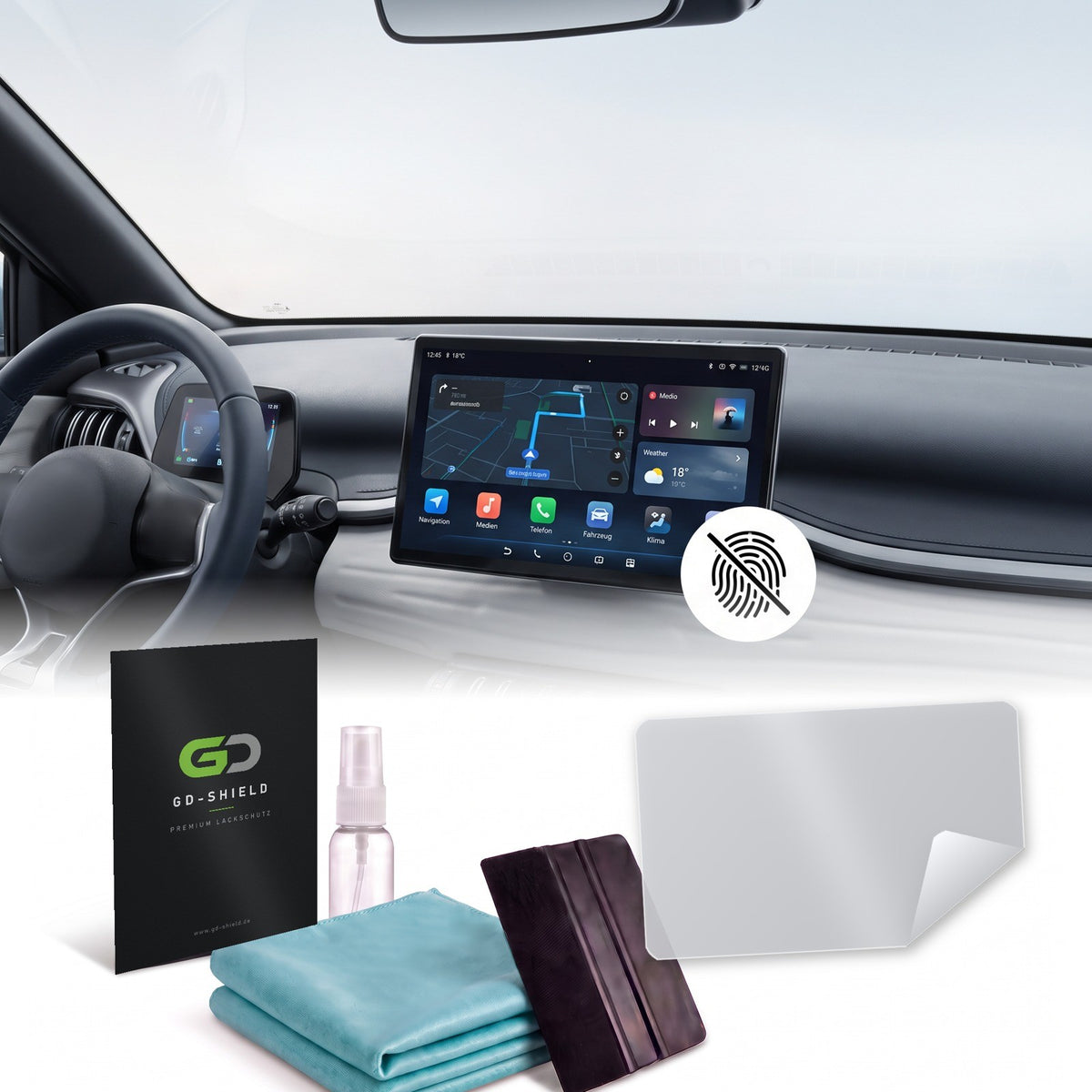 Displayschutzfolie Matt für BYD Atto 2 ab 2024 12,8 Zoll Navi Anti-Fingerprint