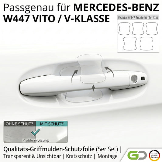 Türgriff Schutzfolie Set passgenau für Mercedes V-Klasse Vito W447 Griffmulden