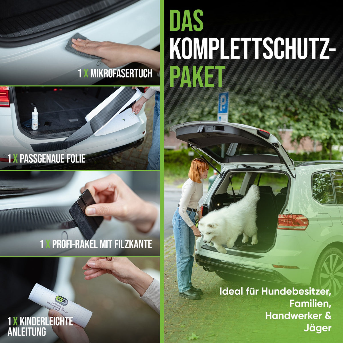 Ladekantenschutz passend für Opel Mokka X ab 2016 Carbon Lackschutz
