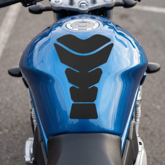 Tankpad Motorrad Tankschutz Fischgräte kurz 140x210 mm Schwarz Matt + Rakel Set