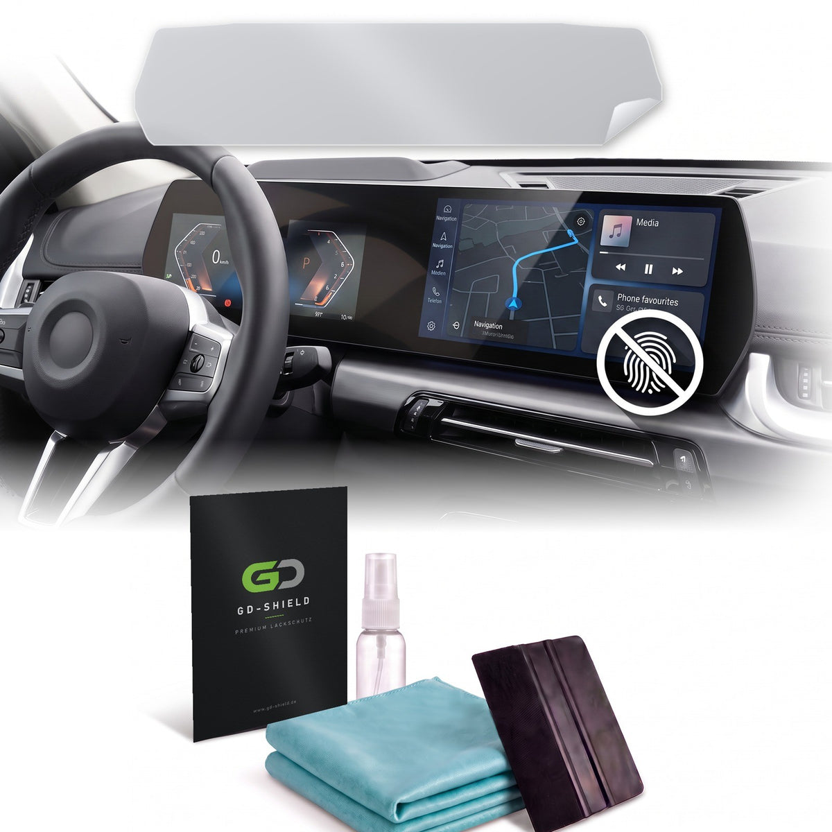 Displayschutzfolie Matt für BMW X1 iX1 U11 ab 2022 Curved Display Entspiegelt