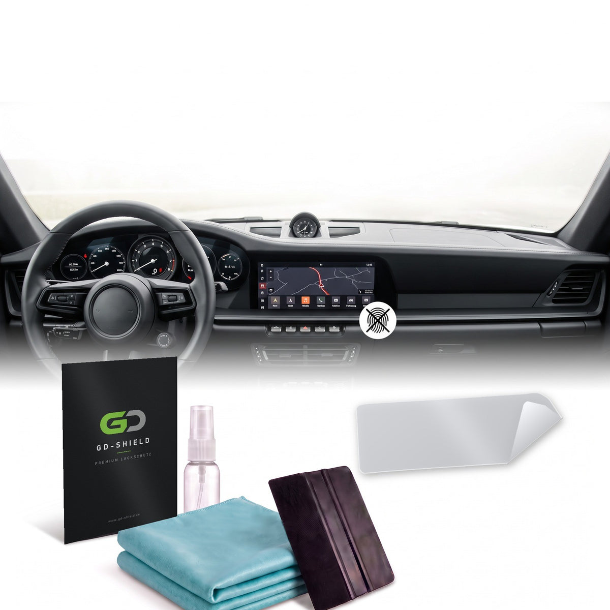 Displayschutzfolie Matt für Porsche 911 992.2 ab 2024 10,9 Zoll PCM Navi