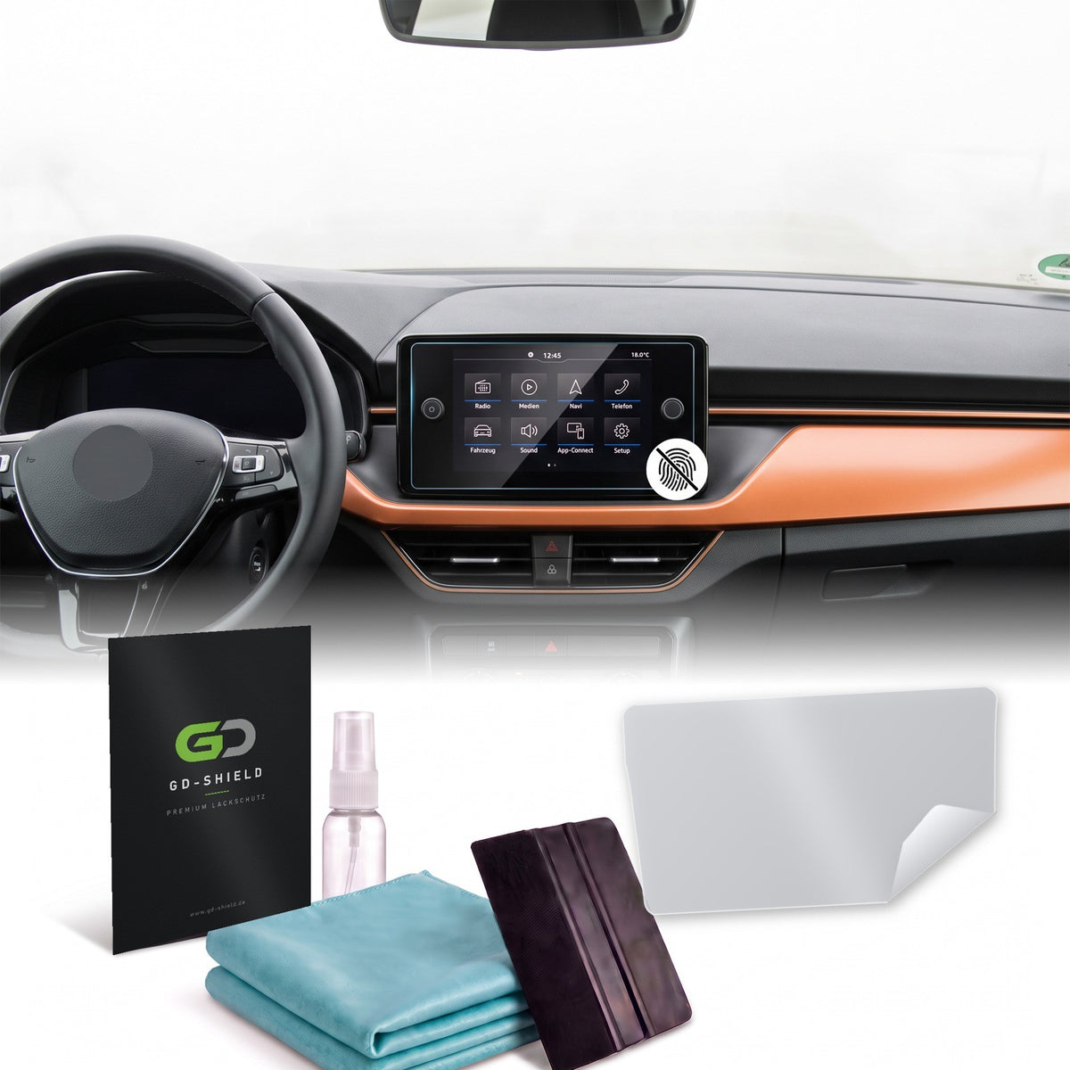Displayschutzfolie Matt für VW T-Cross 2019-2023 8 Zoll Navi Anti-Fingerprint