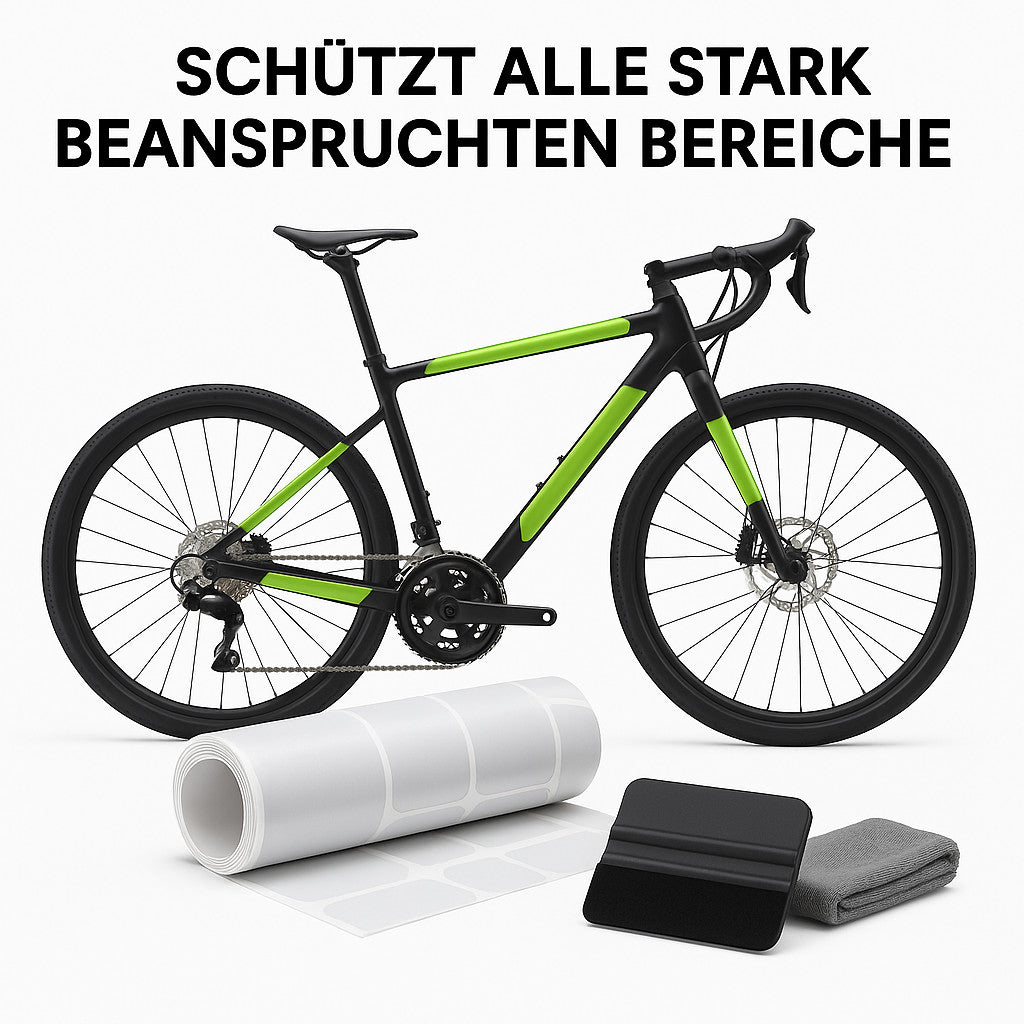 Fahrradrahmen Schutzfolie Set Transparent für MTB, E-Bike & Rennrad Kratzschutz