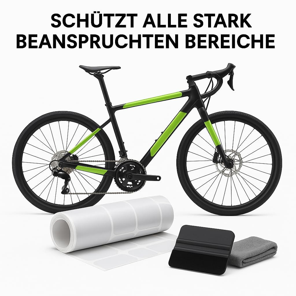 Fahrradrahmen Schutzfolie Set Transparent Matt für MTB, E-Bike & Rennrad