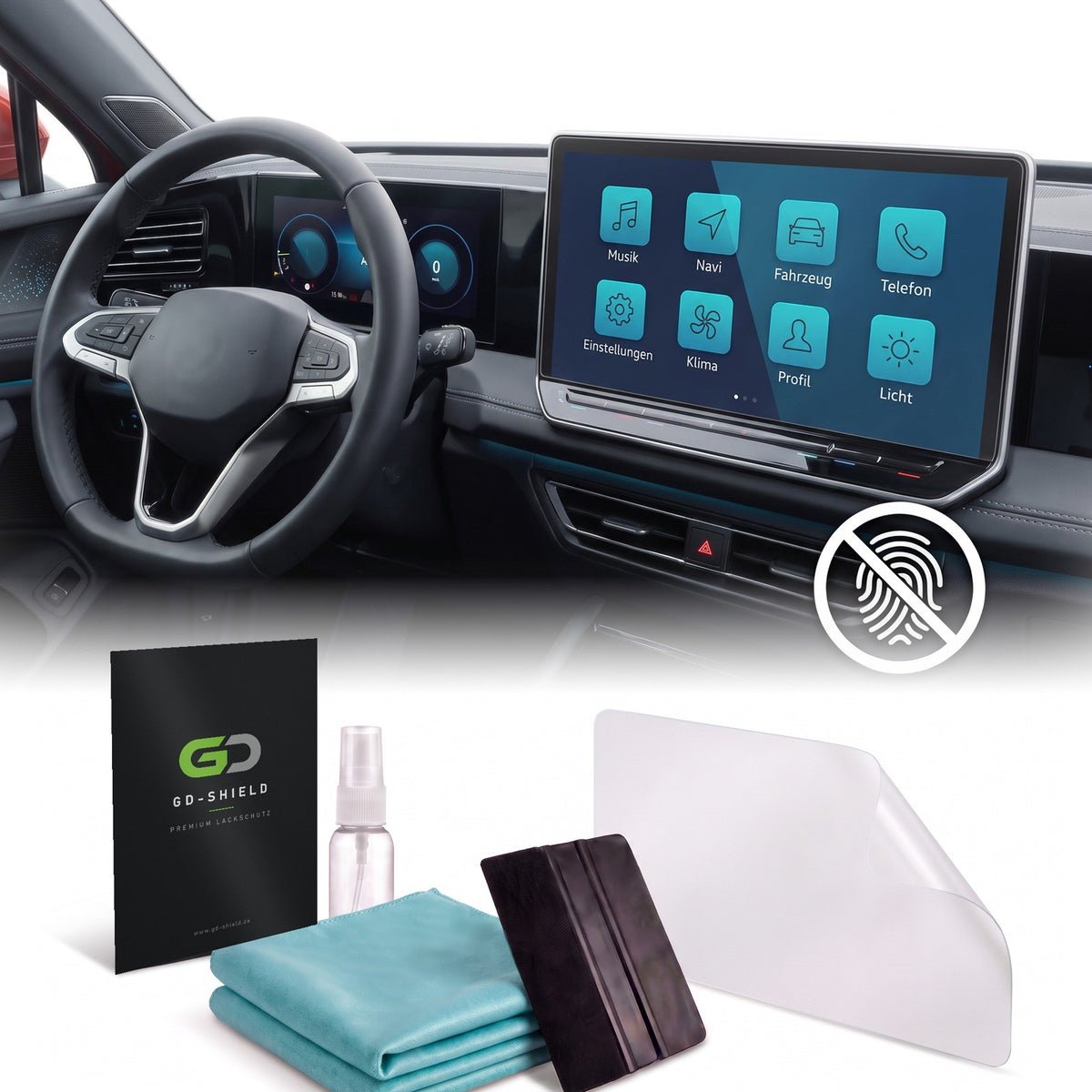 Displayschutzfolie Matt für VW Golf 8 Facelift ab 2024 12,9 Zoll Entspiegelt