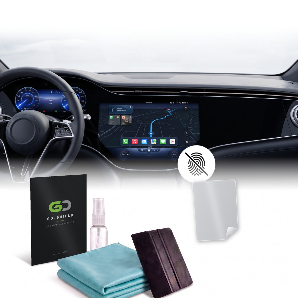 Displayschutzfolie Matt für Mercedes EQS V297 ab 2021 12,8 Zoll OLED Display