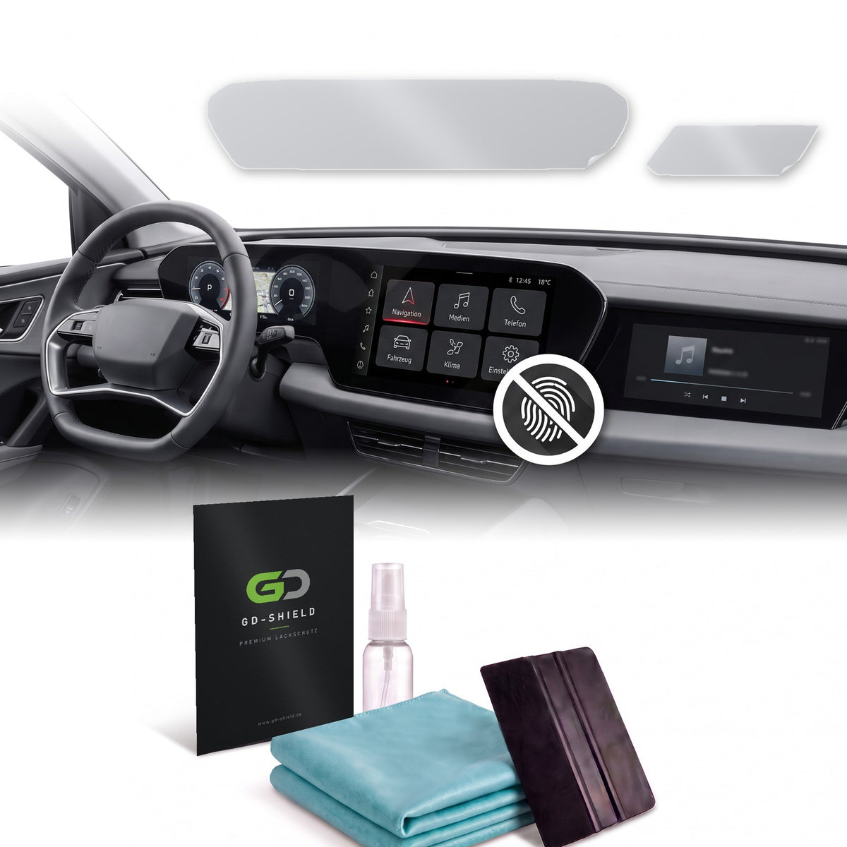 Displayschutzfolie Matt für Audi Q6 e-tron ab 2024 MMI + Beifahrerdisplay