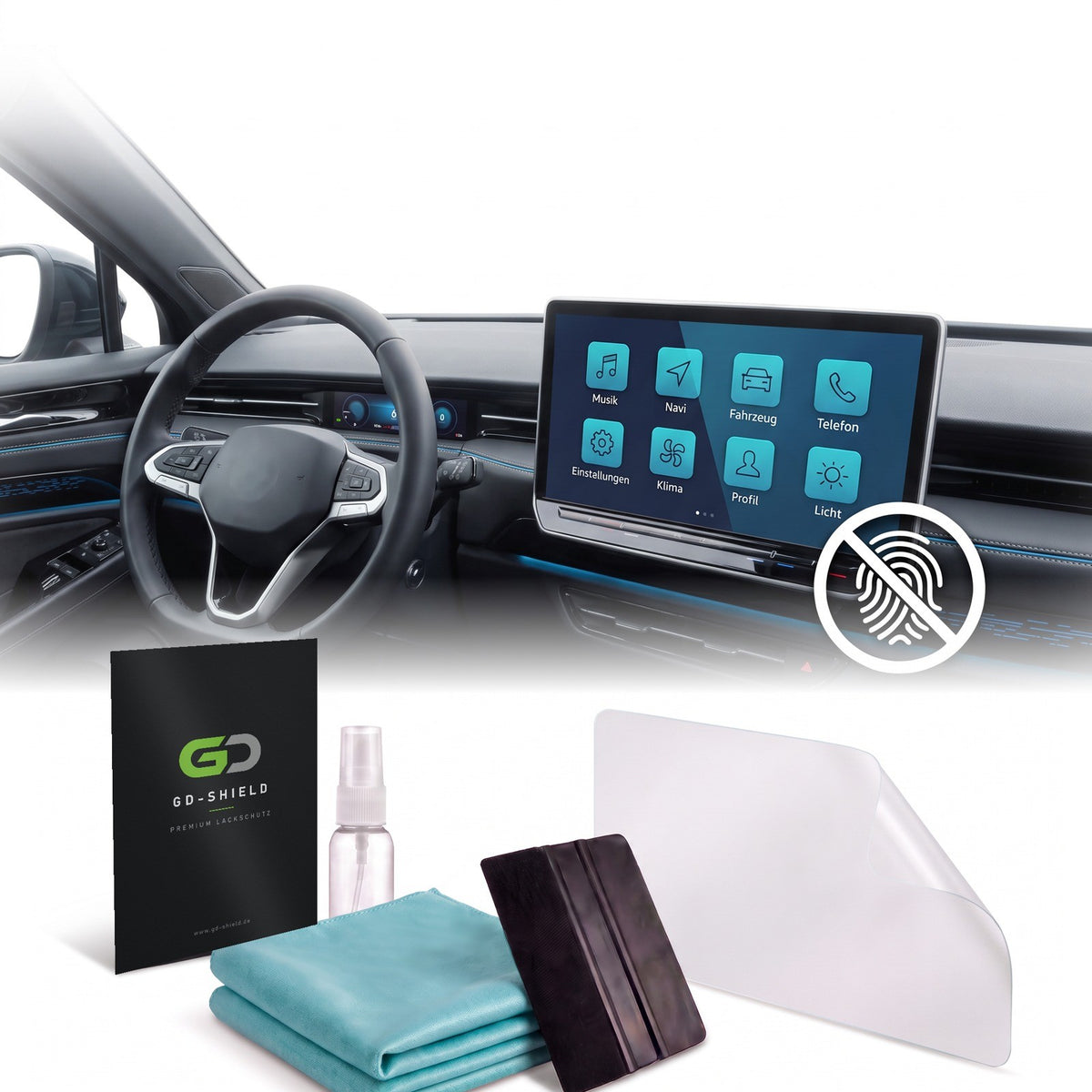 Displayschutzfolie Matt für VW ID.7 Tourer ab 2023 15 Zoll Navi Anti-Fingerprint