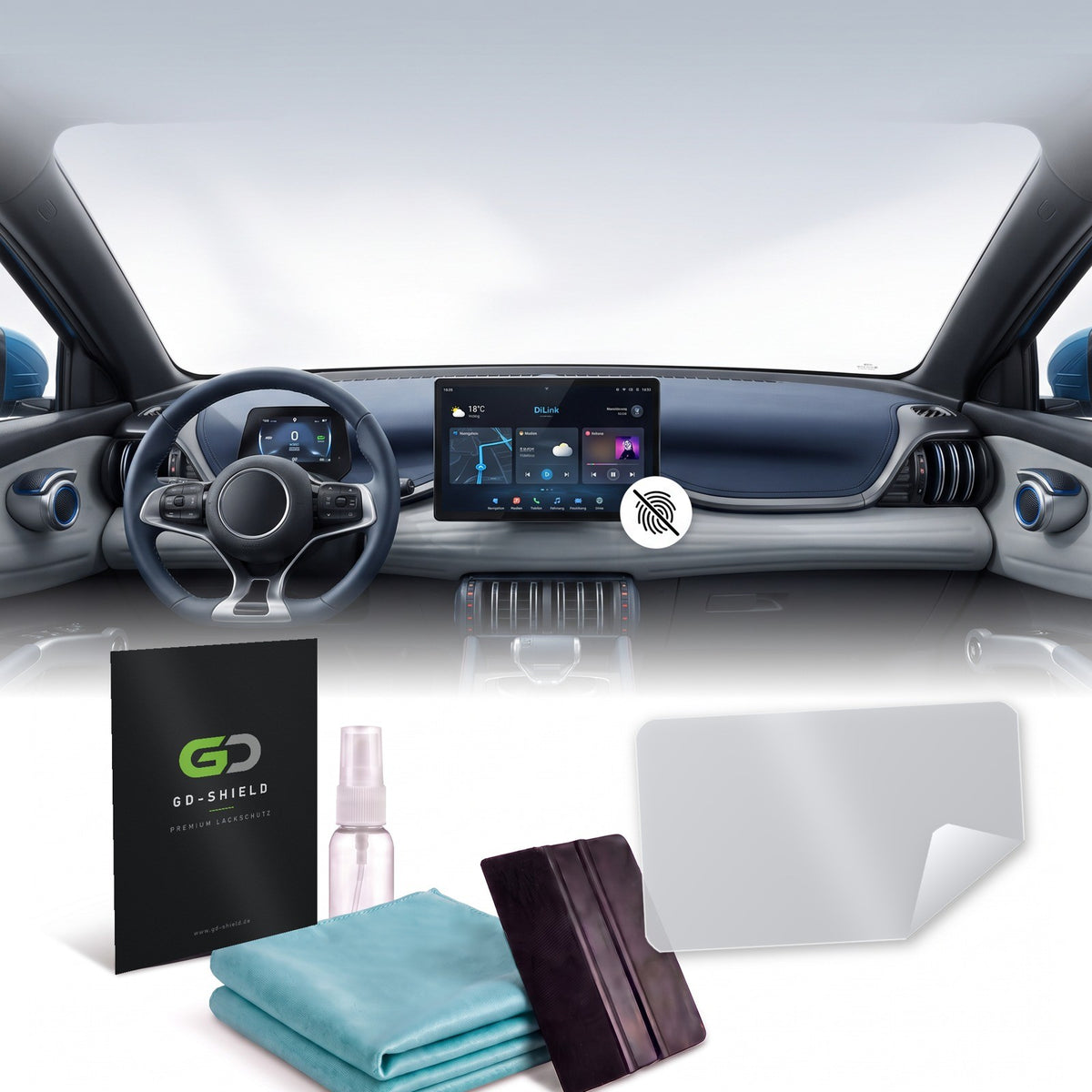 Displayschutzfolie Matt für BYD Atto 3 2022-2024 12,8 Zoll Navi Anti-Fingerprint