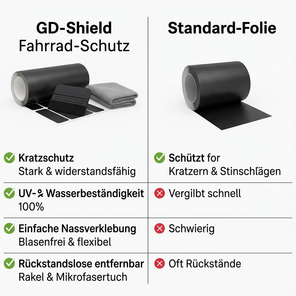 Fahrradrahmen Schutzfolie Set Carbon Folie für MTB, E-Bike & Rennrad Kratzschutz
