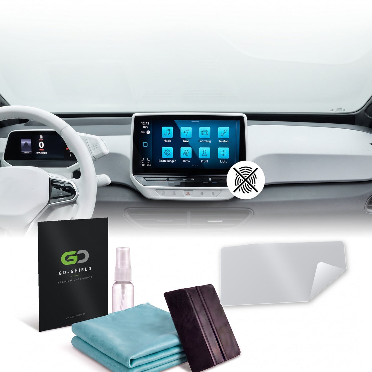 Displayschutzfolie Matt für VW ID.3 2020-2023 10 Zoll Navi Anti-Fingerprint