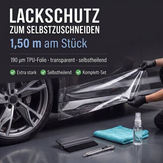 GD-Shield Lackschutzfolie 12cm x 1,50m Rolle Transparent TPU Selbstheilend Set