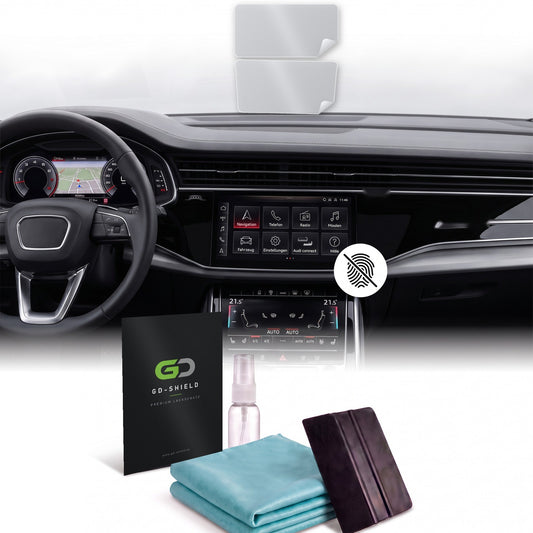 Displayschutzfolie Matt für Audi Q7 4M Facelift ab 2019 MMI + Klima 2-teilig